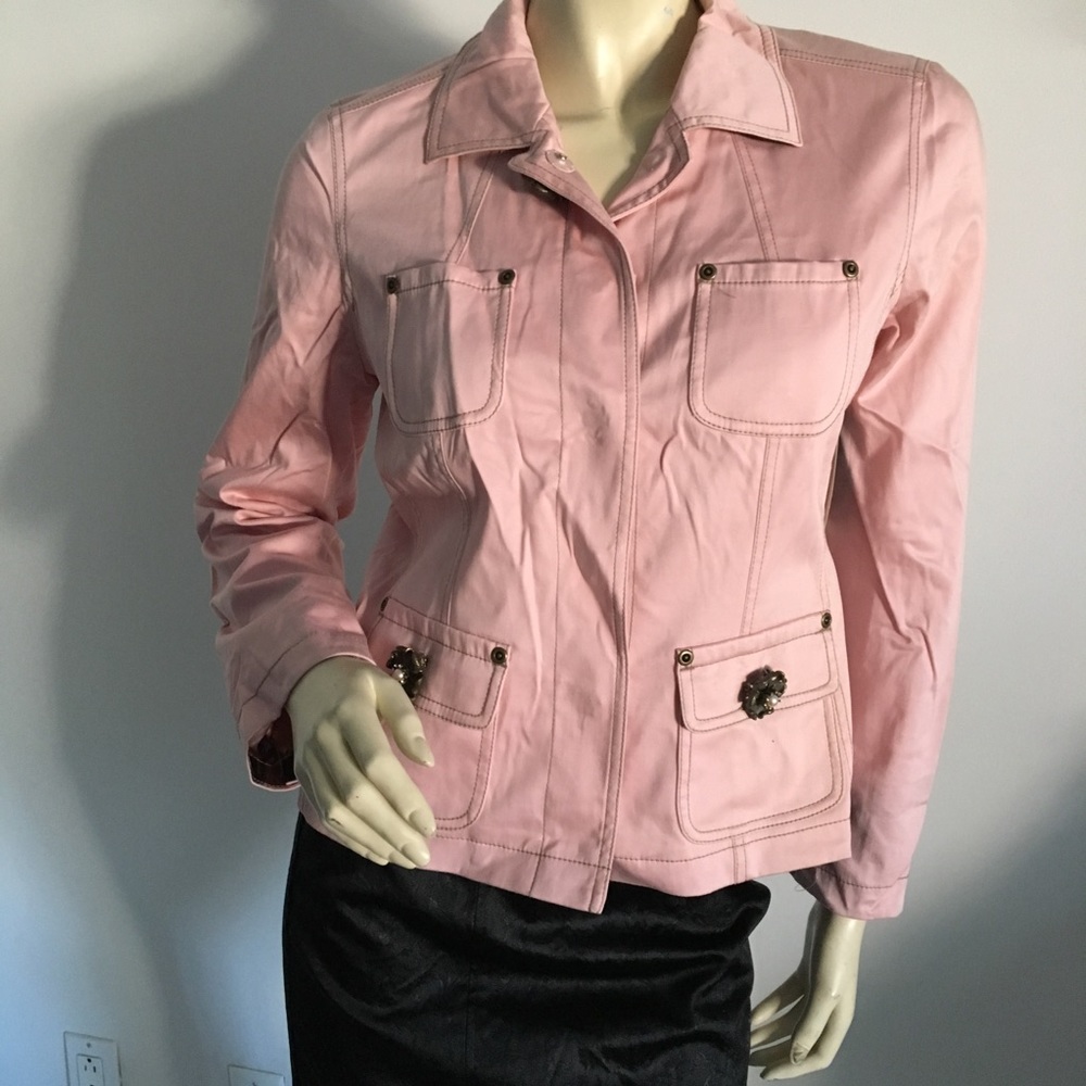 Due Per Due pink utility jacket with pockets Petite size
